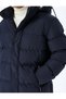 Slim Fit Puffer Jacket with Detachable Hood Zipper Pocket Detail - 5