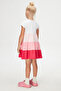 White Fuchsia Bow Fold Colorful Girl's Short Sleeve Dress - 4