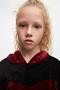 Burgundy Black Girl's Robe Velvet Suit - 3