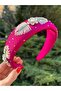 Design Evening Dress Henna Engagement Bridal Hand Embroidered Pink Silver Crown Accessory Crown - 2