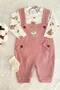 Baby Girl Rabbit Embroidered 2-Piece Salopet Set Long Sleeve Snap Fastener Newborn Outfit Socks Gift - 4