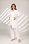 Ecru Shawl Collar Lace Detailed Maternity Pajamas Set with Dressing Gown - 4