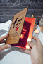 Ataturk Themed Agenda and School Notebook - Wooden Cover, Checked Notebook (A5 - 120 Sheets) - 2