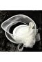 Satin Engagement Wedding Bridal Hat Hair Accessory White Voile Wedding Cap Hijab Hat - 8