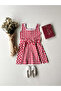 Red Gingham Strap Square Collar Girl's Dress