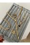 Steel Gold Black Detailed Zircon Stone Leyla Necklace - 2