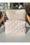Powder Pink White Daisy Patterned Makeup Bag - Large Size