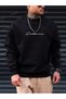 Organic Cotton Oversize Basic Crew Neck Grey/Black Melange Sweatshirt