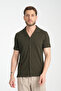 Slim Apaç Collar Men's Short Sleeve Waffle Sports Shirt with Pockets Standard Fit - 5