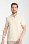 Flexible Waffle Polo Collar Men's Comfort Fit Polo Collar T-Shirt 100% Cotton - 3