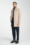 Herringbone Patterned Men's Thick Cashmere Coat with Ribbed Collar Standard Fit - 7