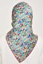 Turquoise Square Patterned Tivil Silk Scarf 9004-54 - 4