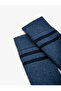 Towel Socks Socket Line Patterned - 3