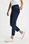 Mom Dark Blue Lycra Mom Super High Waist Mom Jeans - 4