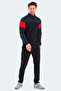 Ransu Men's Zippered Stand Collar Pocketed Dark Gray Tracksuit Set - 3