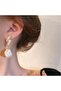 Baroque Pearl Earrings with Baguette Stones - 3
