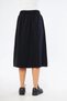 Apsen women's decorative button elastic waist lace-up detail linen black skirt 2191-80 - 6