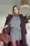 Mini Skirt & Oversize Fisherman Knitwear Suit Gray - 2