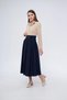 Apsen Women's Navy Blue Seasonal Flared Hijab Skirt with Metal Accessory Detail 2054-90