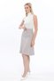 Apsen Women's Parted Knee-Length Lined Gray Flared Woven Skirt 2194-63 - 2