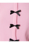 Bow Detailed Cardigan Snap Button Short Sleeve Crew Neck Slim Fit - 6