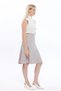 Apsen Women's Parted Knee-Length Lined Gray Flared Woven Skirt 2194-63 - 5