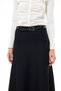Apsen Women's Black Seasonal Belt Detailed Segmented Unlined Zippered Flared Long Skirt 1003-95 - 8