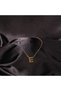 Steel Women's Necklace, Gold Color Letter Necklace with Evil Eye Beads No.137A - 3