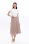Apsen Women's Mink Midi Length Pleated Elastic Waist Chiffon Skirt 2193-75 - 6