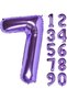 7 Year Old Purple Number Foil Balloon 7 Seven Number Purple Color Helium Flying Foil Balloon 76 cm Number Balloon