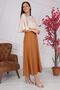 Apsen Women's Tan Seasonal Zippered Long Flared Skirt 2148-95 - 2