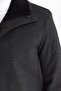 Men's Smoked Wool Blended Stamp Fur Detailed Collar Comfortable Fit Coat - 5