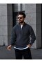 Men's Tricot Sweater with Half Zipper
