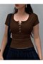 زر قصير SLEEVE CROP TOP - 5