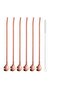 Metal Spoon Set with 6 Straws - Bronze, Simple Model, Cleaning Brush Included - 2