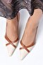 Felice Tan Beige Color Blunt Pointed Toe Women's Heeled Shoes - 2