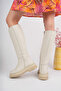 Beige Genuine Leather Women's Boots - 4