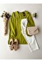 Oil Green Baby Collar Long Poplin Tunic - 3
