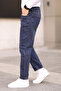 Lacivert %100 Pamuk Boyfriend Jeans Kot Pantolon TMNAW25JE00020 - 4