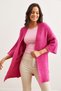 Women's Fuchsia Honeycomb Soft Textured Knitwear Cardigan Hrk- 19000328 - 2