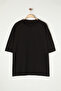 Black Oversize/Wide Cut Crew Neck Short Sleeve Back Printedlarge Size T-Shirt Tmnss25Bf00003 - 4
