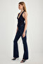 Koyu Mavi Yüksek Bel Orta Esnek Flare İspanyol Paça Jeans TWOSS25JE00109