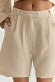 Bej Keten Görünümlü Regular Boy Dokuma Şort & Bermuda TWOSS25SR00030 - 4