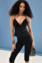 Black 3D Rose Detailed Woven Bustier Tprss25Bs00010