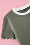 Khaki Girl's Knitted T-Shirt Tkdss25Ts00024 - 3