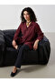 Lcw Modest Burgundy Oversize Women's Shirt Tunic