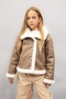 Girl's Leather Coat and Jacket C4979A8/Bn164 Brown - 6