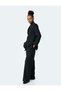 Ribbed Wide Leg Fabric Trousers with Pockets and Tie Detail