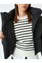 Quilted Crop Puffer Jacket with Hooded Zippered Pocket Detail - 6
