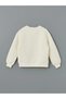 Lcw Kids Ecru Crew Neck Girl's Sweatshirt and Leggings - 4